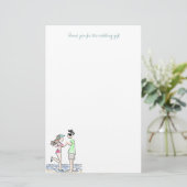 ビーチカップルサンキューノート紙 便箋 (スタンド正面)