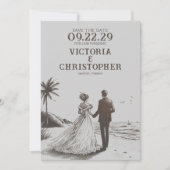 ビーチカップル日付の保存 セーブザデート (正面)