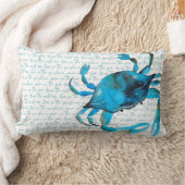 ビーチカニティール(緑がかった色)及びネイビー可逆腰枕 ランバークッション (ブランケット)