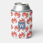 ビーチカニ模様モノグラムイニシャル 缶クーラー (缶裏面)