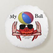 ビーチカニ、私のボール、MeWarriorWoman on Twitch ラウンドクッション (正面)