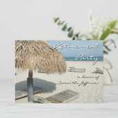 ビーチカバナシーンリタイアメントパーティの招待状 招待状 (スタンド正面)