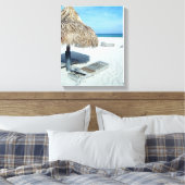 ビーチカバナトロピカルシーニックアート キャンバスプリント (インサイチュ (寝室))