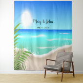 ビーチカラフルの結婚Starfishの写真の背景 タペストリー (インサイチュ)