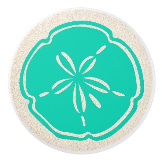 ビーチカラフルシェル砂ドル引出しノブ セラミックノブ (正面)