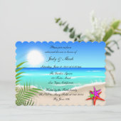 ビーチカラフルスターフィッシュリハーサルディナー招待状 招待状 (スタンド正面)