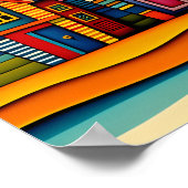 ビーチカラフルハッツ美術 ポスター (角)