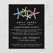 ビーチカラフルヒトデ旅行代理店広告の チラシ (正面)