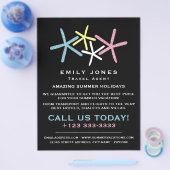 ビーチカラフルヒトデ旅行代理店広告の チラシ (シングル)