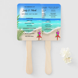 ビーチカラフルヒトデ結婚式 プログラムファン ハンドファン
