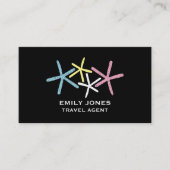 ビーチカラフルヒトデ，旅行と観光 名刺 (正面)