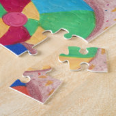 ビーチカラフルボールのコラージュを砂パズル ジグソーパズル (側面)