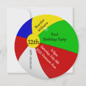 ビーチカラフルボール誕生日パーティーへの招待 招待状 (正面)