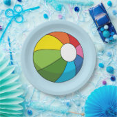 ビーチカラフルボール ペーパープレート (パーティー)