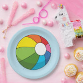 ビーチカラフルボール ペーパープレート (パーティー)