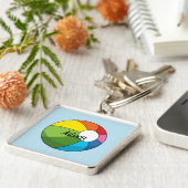 ビーチカラフルボール |名前の追加 キーホルダー (側面)