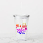 ビーチカラフル主題  アクリルタンブラー (正面)