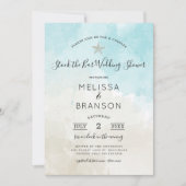 ビーチカラーズカップルストックザバーウェディングシャワー 招待状 (正面)