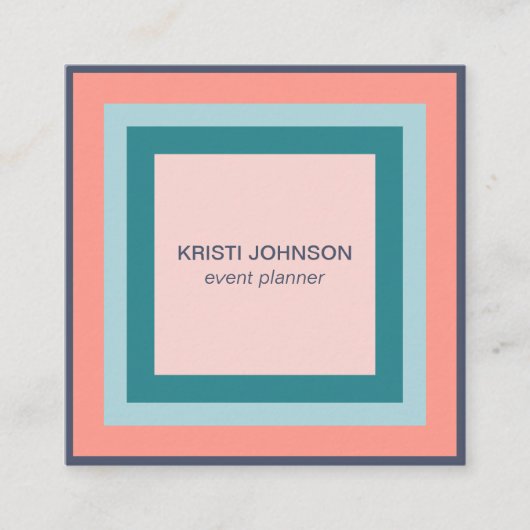 ビーチカラーズスクウェアミニマルモダンリスト スクエア名刺 (正面)