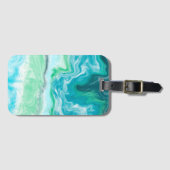 ビーチカラーズブルーとターコイズ海波 ラゲッジタグ (正面横)