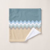 ビーチカラー – ライトブラウンサンドベージュターコイズブルー バスタオルセット (ウォッシュタオル)