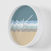 ビーチカラー – ライトブラウンサンドベージュターコイズブルー 壁時計 (傾斜)