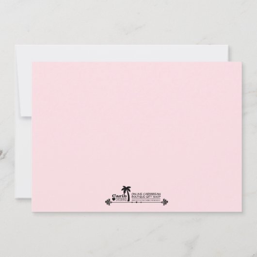 ビーチカリブのの行き先結婚式 招待状 (裏面)