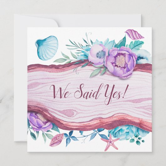 ビーチカリブのをテーマにしたウェディングレセプション 招待状 (正面)