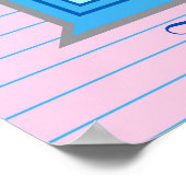 ビーチカリブのハウスハイダウェイインパステルピンクブルー ポスター (角)