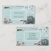 ビーチガーリーシック星魚のシーシェルのアクアブルー 名刺 (正面/裏面)