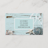 ビーチガーリーシック星魚のシーシェルのアクアブルー 名刺 (裏面)