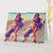 ビーチガールサンダー_コーブ カード (黄色い花)