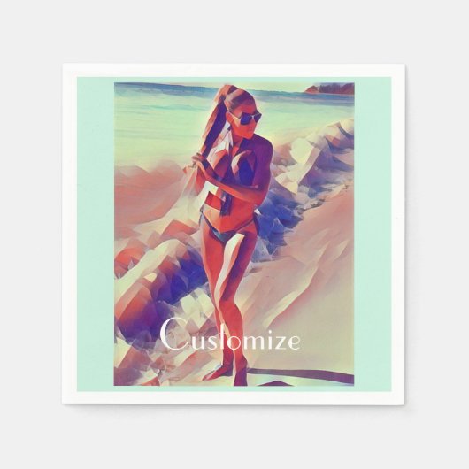 ビーチガールサンダー_コーブ スタンダードカクテルナプキン (正面)