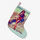 ビーチガールサンダー_コーブ スモールクリスマスストッキング (正面 (吊り時))