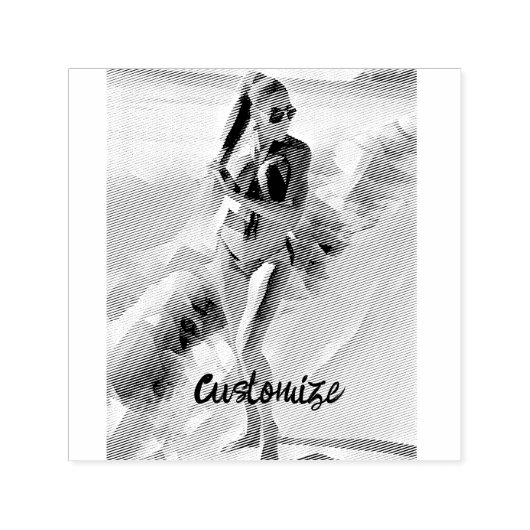 ビーチガールサンダー_コーブ セルフインキングスタンプ (デザイン)