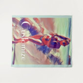 ビーチガールサンダー_コーブ タペストリー (正面(横))