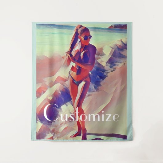 ビーチガールサンダー_コーブ タペストリー (正面)