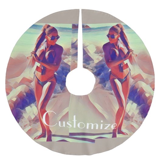 ビーチガールサンダー_コーブ ブラッシュドポリエステルツリースカート (正面)