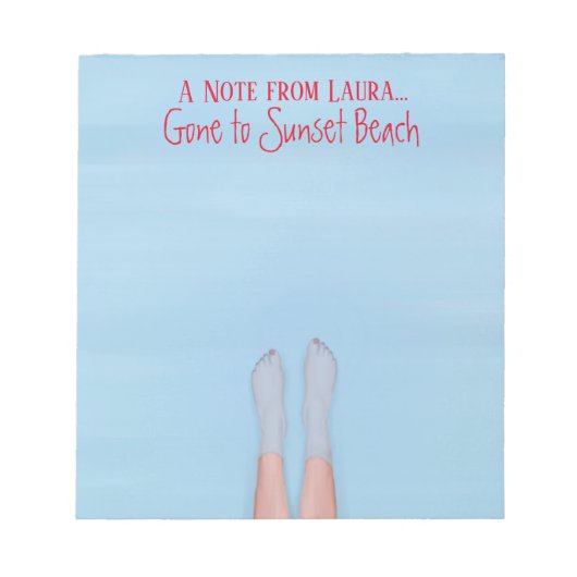 ビーチガールパーソナライズされたレイカッコいいク海キャビン ノートパッド (正面)