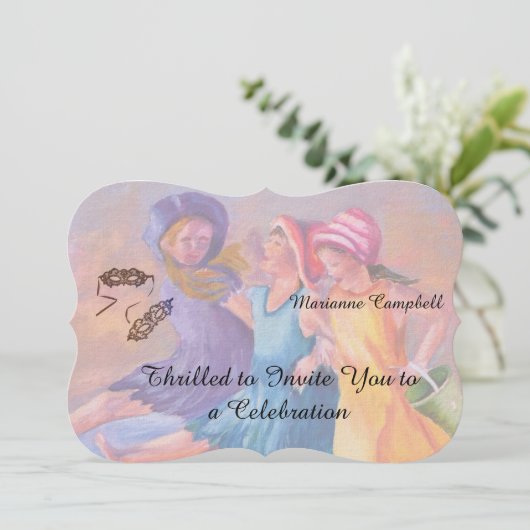 ビーチガールフレンドのカスタマイズ 招待状 (スタンド正面)