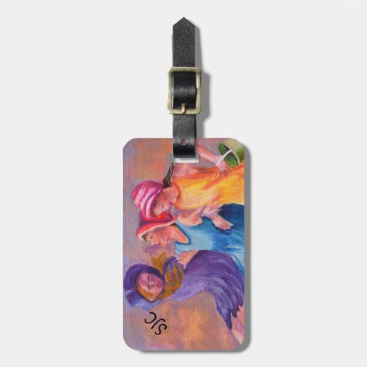 ビーチガールフレンドパーソナライズされたラゲッジタグ ラゲッジタグ (正面縦)