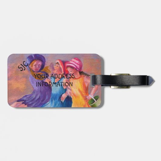 ビーチガールフレンドパーソナライズされたラゲッジタグ ラゲッジタグ (裏面横)