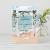 ビーチキャノピートロピカルフローラ婚約パーティ 招待状 (スタンド正面)