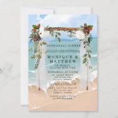 ビーチキャノピーフローラトロピカルリハーサルディナー 招待状 (正面)