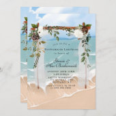 ビーチキャノピーフローラブリデスメイドランチョン招待状 (正面/裏面)