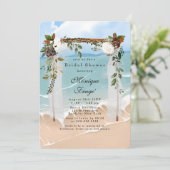 ビーチキャノピーフローラ熱帯ブライダルシャワー 招待状 (スタンド正面)