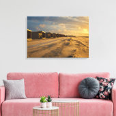 ビーチキャビンアットサンセットオランダコースト キャンバスプリント (インサイチュ (リビング))
