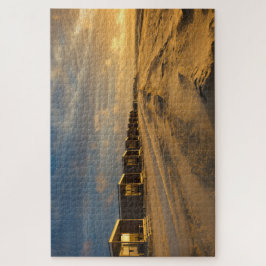 ビーチキャビンアットサンセットオランダコースト ジグソーパズル