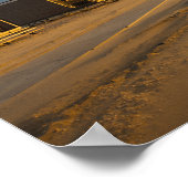 ビーチキャビンアットサンセットオランダコースト ポスター (角)