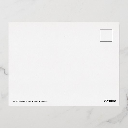 ビーチキャビンアットフォートマホンinフランス 箔シーズンポストカード (裏面)